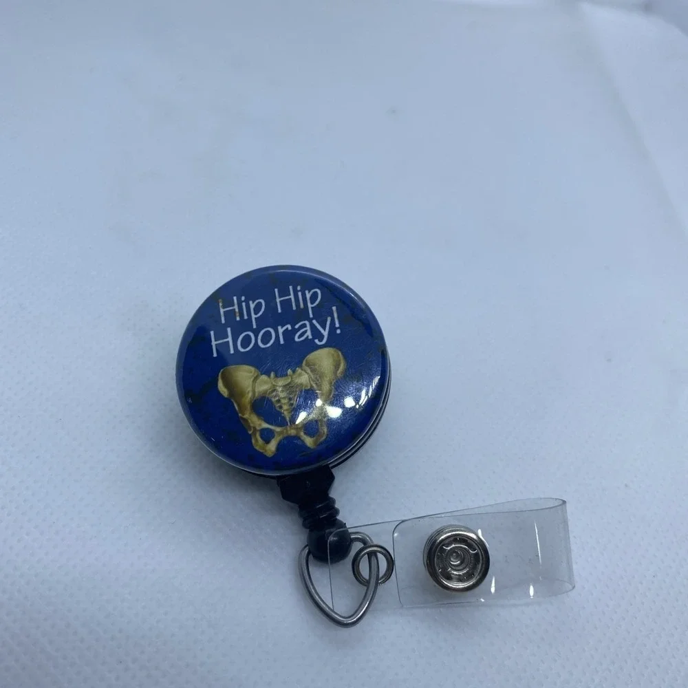 Retractable Badge Holder With Clip‎ Hip Hip Hooray Blue Radiology X-Ray